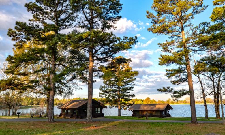 Park cabins at Crowley's Ridge State Park. Photo by Kirk Jordan.